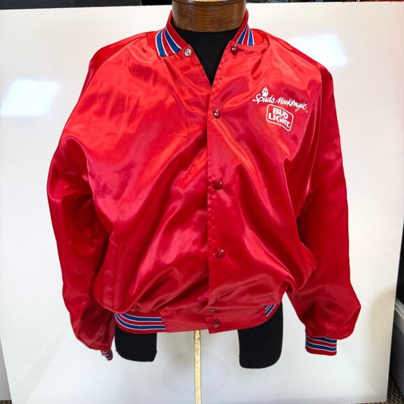 Vtg Spuds Mackenzie Bud Light Satin Jacket Mens Sz XL Anheuser Busch 80s Promo - Picture 3 of 11